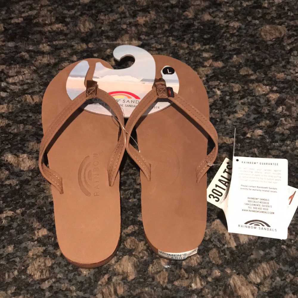 NWT Rainbow sandals, dark brown size large (woman)